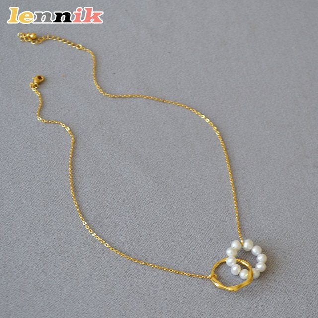 LENNIK Perlenkette, vergoldetes Messing, Gold, Damen - Bild 1