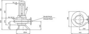 Wilo Abwassertauchmotorpumpe Rexa PRO-C08-533A/41T025X540/O mit DN80/100 und 2,5 kW - Bild 1