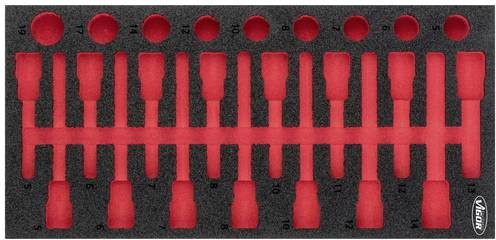 Vigour Weichschaum-Einlage V5097-L in Schwarz und Rot, B: 18,8 cm, L: 39,3 cm, H: 3,5 cm - Bild 1