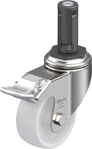 Blickle Lenkrolle mit Feststeller LKRXA-PO 80G-11-FI-EXR13 aus Edelstahl und Kunststoff, Rad-Durchmesser: 80 mm, Tragfähigkeit: 120 kg - Bild 1