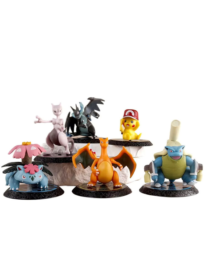 TAKARA TOMY Pokémon Pikachu Charizard Squirtle Blastoise Bulbasaur, Actionfiguren, 6-teiliges Set - Bild 2