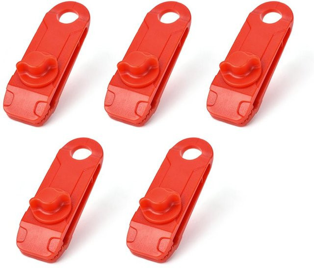 TOMTOP JMS Plane Clip Set für Zelt und Baldachin, rote Klemmen für Markisen und Camping-Windseile, 5 Stück - Bild 1