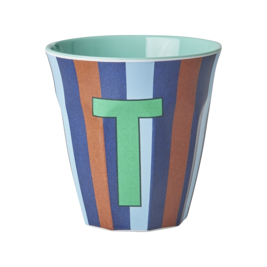 Rice Melamin Becher mit Streifen Design in Blau, 250 ml - Bild 1