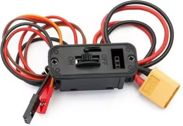 RC-Schalter Hochleistungs-Ein/Aus-Schalter mit XT60 auf JR/Futaba Stecker in Schwarz - Bild 1
