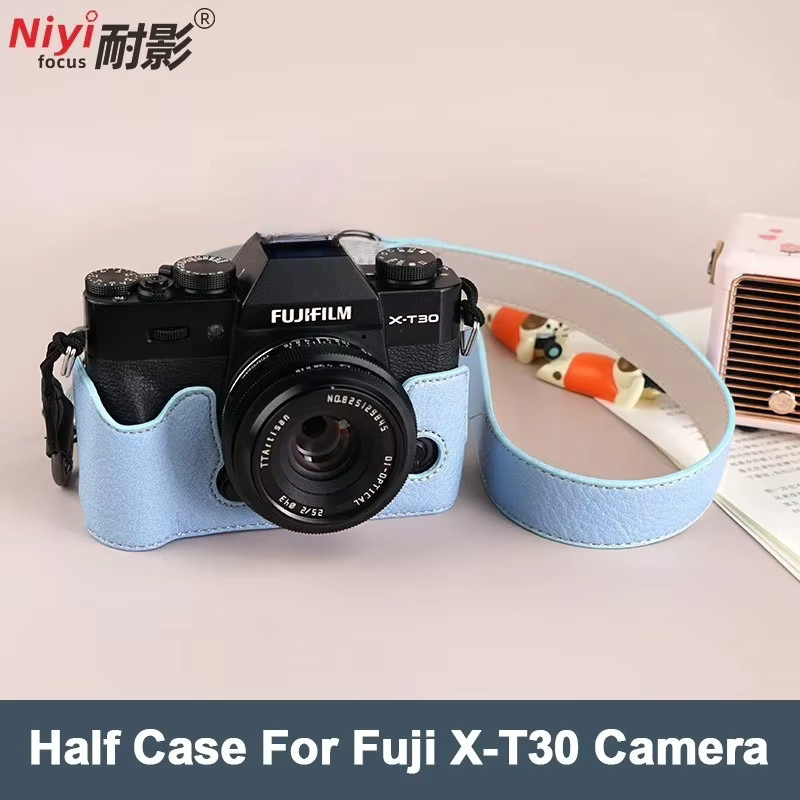 Fujifilm Kamera-Halbtasche im Retro-Litschi-Muster für XT10, XT20, XT30 und XT30II in Grün - Bild 2