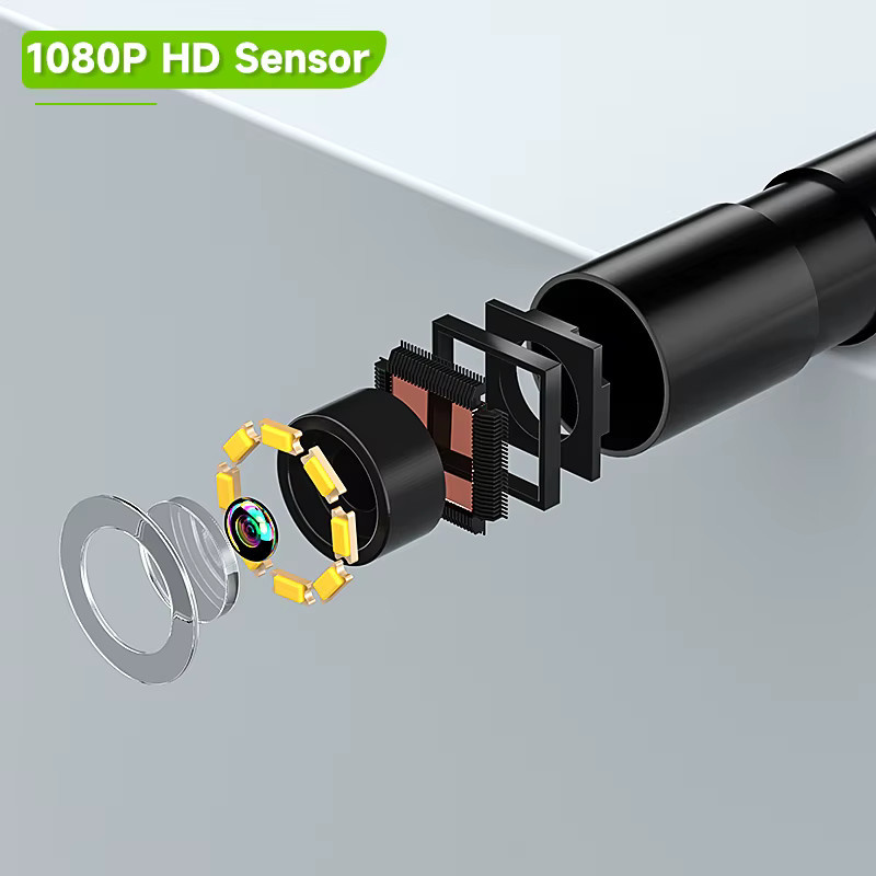 ZEMICAM Hand-Endoskop mit 8-mm-Kamera, 1080P HD, 2,8 Zoll Bildschirm, IP67 wasserdichte Sonde und starrem Kabel in Schwarz - Bild 1