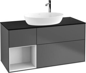 V&B Finion Waschtischunterschrank mit Wandbeleuchtung, Anthrazit lackiert, Breite: 120 cm, Tiefe: 50,1 cm, Höhe: 50,1 cm - Bild 1