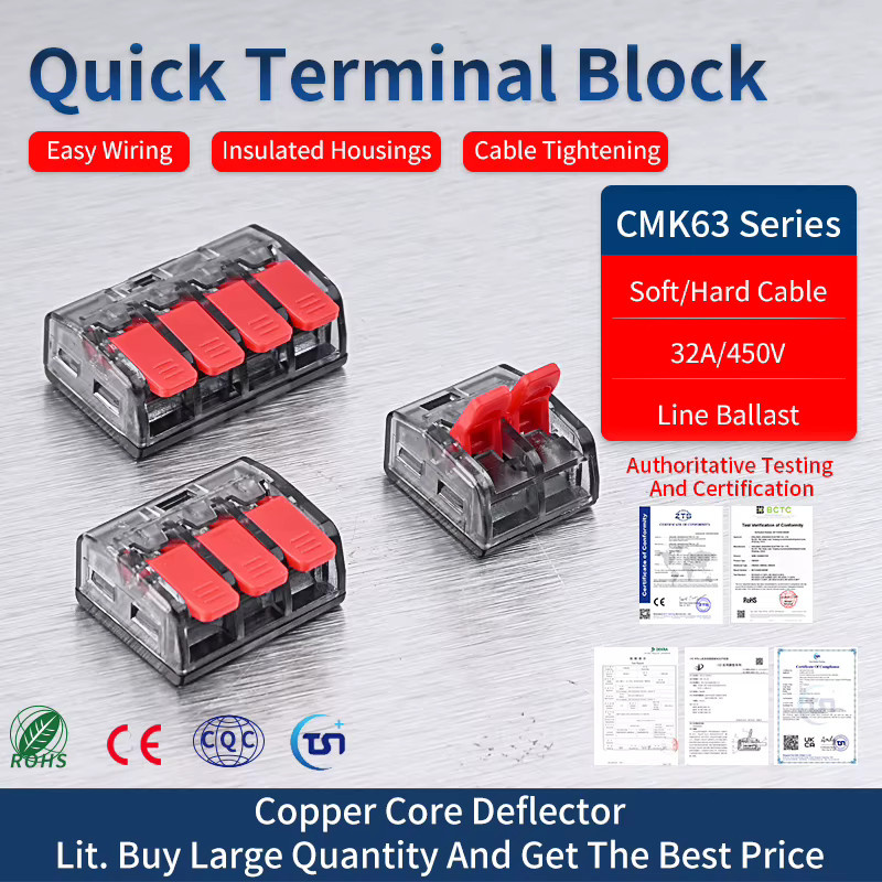 JINH CMK63 Serie Mini Terminal Blöcke Set mit 2/3/5 Ports Schnell Hebel Stecker für Kabelverdrahtung und DIY Beleuchtung, 25 Stück - Bild 5