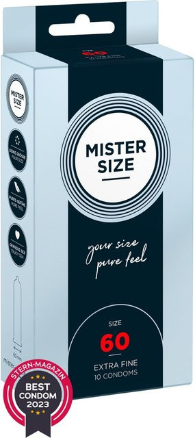Mister Size Kondome, transparent, hauchdünn, feucht, 60 mm, Unisex - Bild 1