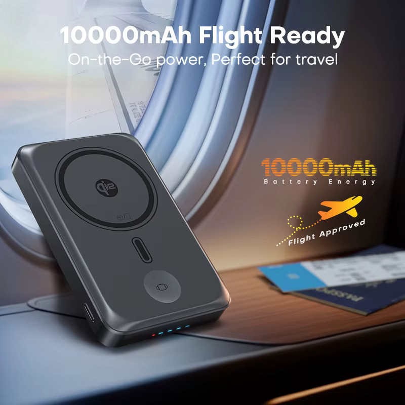 QOOVI Qi2 Magnetische Powerbank 10000mAh mit 35W Schnellladefunktion für MagSafe und iPhone, Tragbares Ladegerät in Schwarz oder Grau - Bild 5