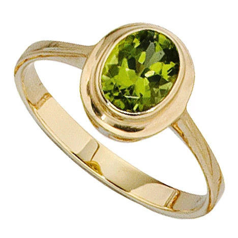 Colfem Ring 585 Gelbgold, Peridot, Damen, Ringgröße 54 - Bild 1