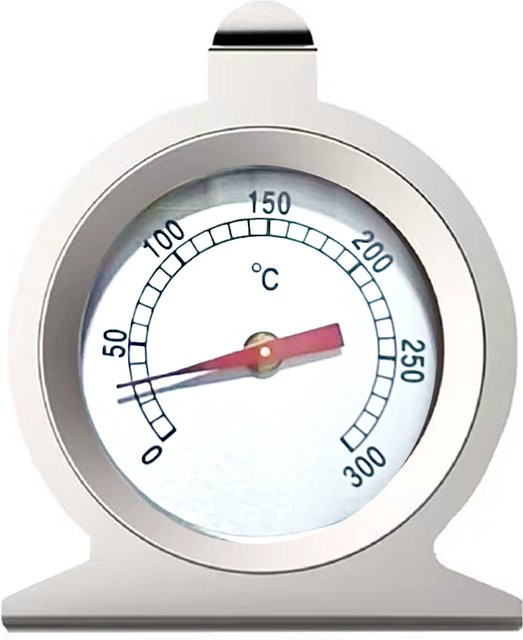 MEFORU Ofenthermometer in Silber, rundes Zeigerthermometer für hochpräzise Temperaturmessungen von 0°C bis 300°C - Bild 1