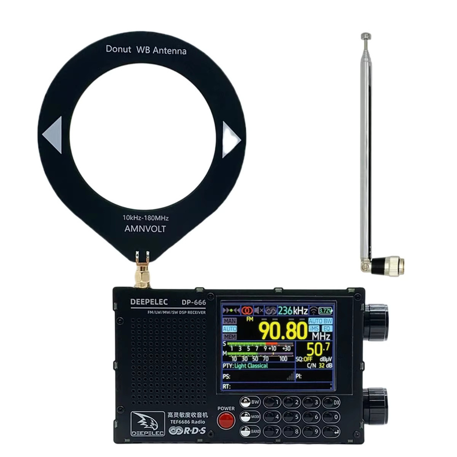 DEEPELEC DP-666 TEF6686 Radio mit ESP32, Wi-Fi und 2,8 Zoll IPS LCD Display, FM-AM-LW-MW-SW-Kurzwellen, Schwarz - Bild 4