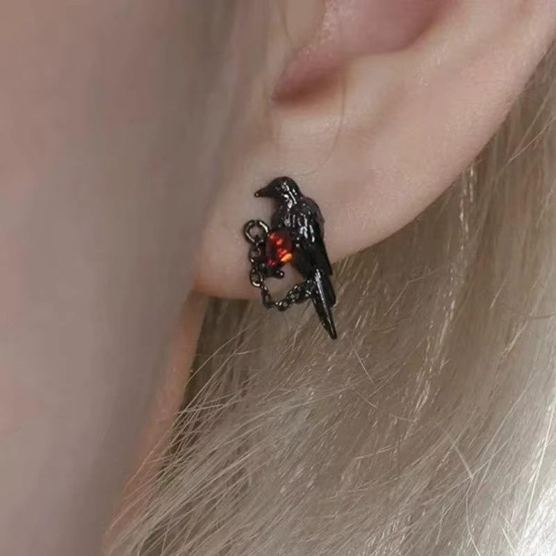 Ohrstecker Gothic Dorn Rose Krähe, Kristall, Kinder - Bild 3