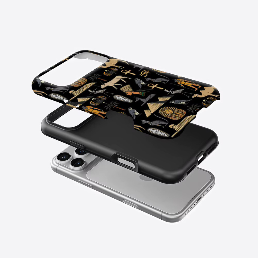 Magnetische Handyhülle mit ägyptischem Motiv-Print von Potdemiel für iPhone 18/17/16/15/14/13 Pro Max Plus in Multicolour, robuste ein- oder doppelschichtige Schutzhülle - Bild 2