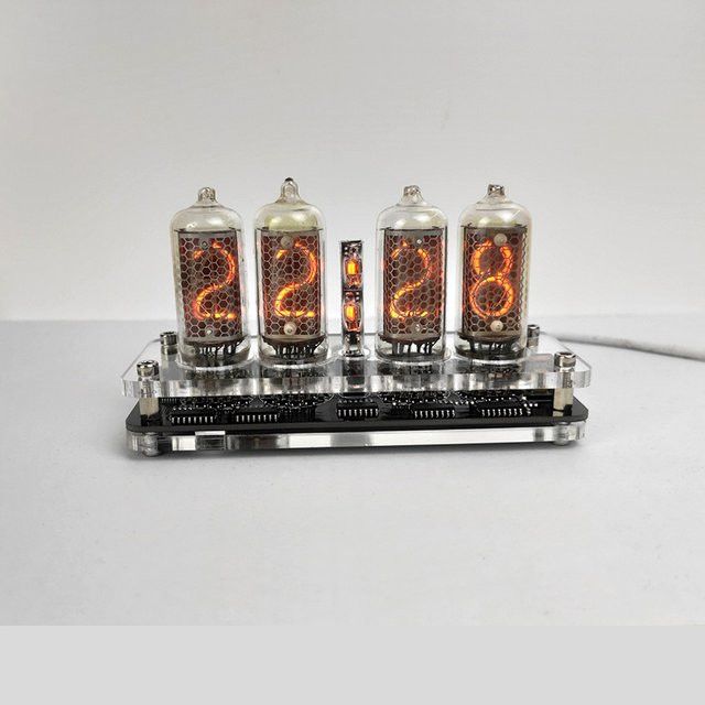 MLHJ Nixie Tube Clock IN8-2 Tischuhr aus Glas, Acryl und Metall - Bild 1