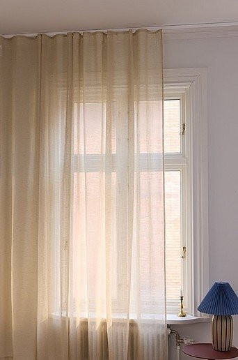 Jotex Vorhang LIZZIE in Beige mit Leinenstruktur, semi-transparent, extra breit, Höhe: 280 cm - Bild 1
