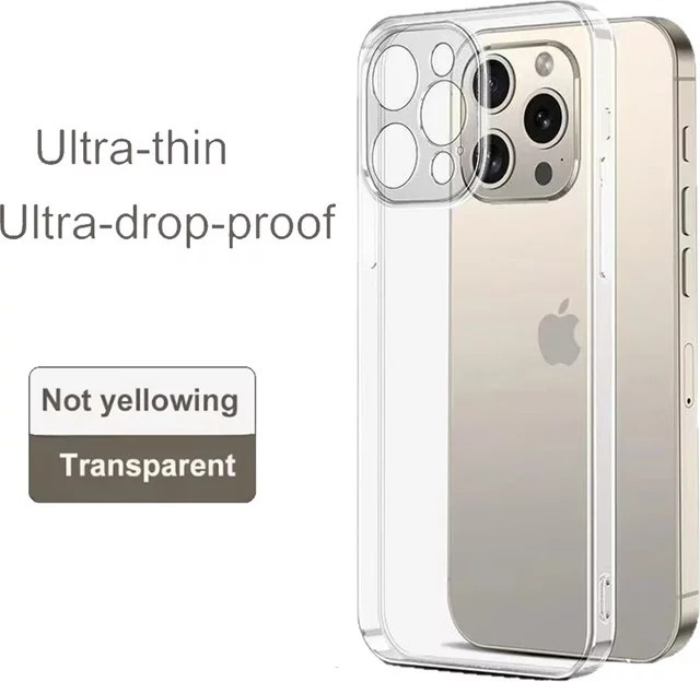 Stoßfeste transparente Schutzhülle für iPhone 11 bis iPhone 16 Pro Max in Schwarz - Bild 1