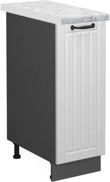 Vicco Apothekerschrank Fame-Line Landhausstil in Weiß und Anthrazit mit Marmor-Optik, B/T/H: 30 x 60 x 82 cm - Bild 1