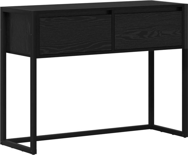 vidaXL Beistelltisch in Schwarz und Eichen-Optik im industriellen Design, B/T/H: 100 x 36 x 75 cm - Bild 1