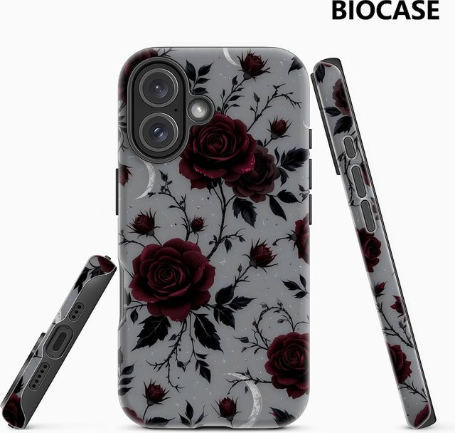Crimson Roses Moons Handyhülle für iPhone 17 16 15 14 13 12 11 Pro Max Plus mit doppelschichtiger Rückseite in Multicolour - Bild 1