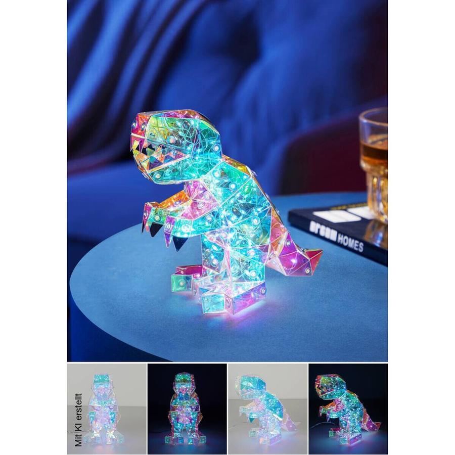 Nolo LED-Dekoleuchte Dino in Transparent Pearl, Tischleuchte für das Kinderzimmer, B/H/T: 18,5 x 15 x 8 cm - Bild 2