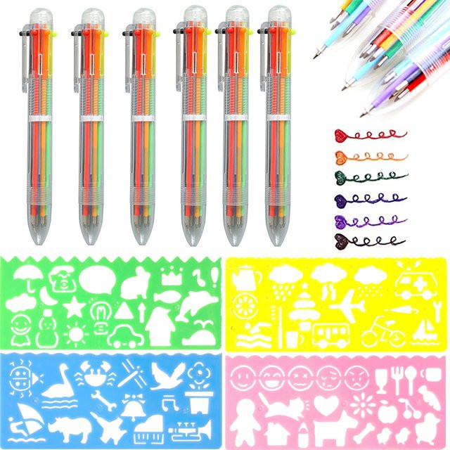 Artclass Malvorlage mit 6-Farben-Stift und Graffiti-Werkzeug Set, kreatives Geometrie-Lineal in Bunt/Mehrfarbig - Bild 1
