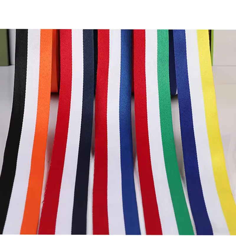 Buntes Gurtband in Rot, Weiß, Blau, Orange und Grün, 5 m Länge, Breite: 10 mm - Bild 1