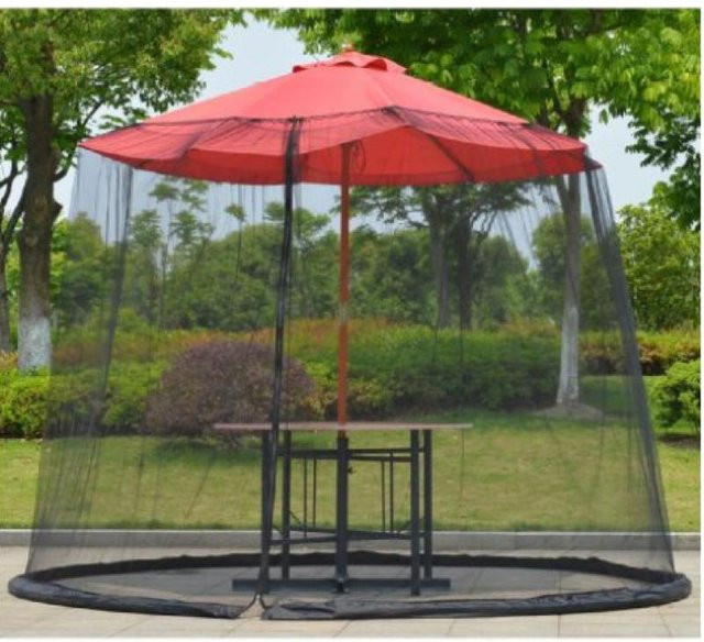 Yazy Sonnenschirm mit Moskito-Insektennetz aus Polyester, Schwarz, B/T/H: 300 x 230 cm - Bild 1