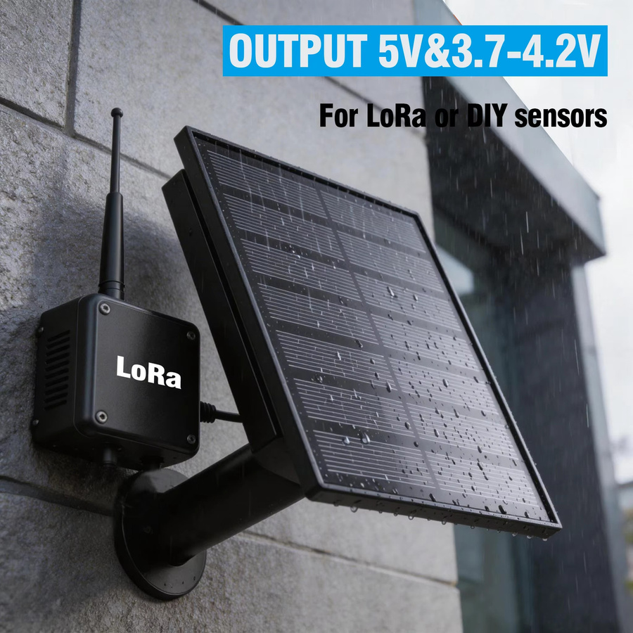 iXSolarleap 4W Solarpanel mit 5V 12V 2A Ausgang, Micro-USB und USB-C, wasserdicht für den Außenbereich, Schwarz - Bild 6