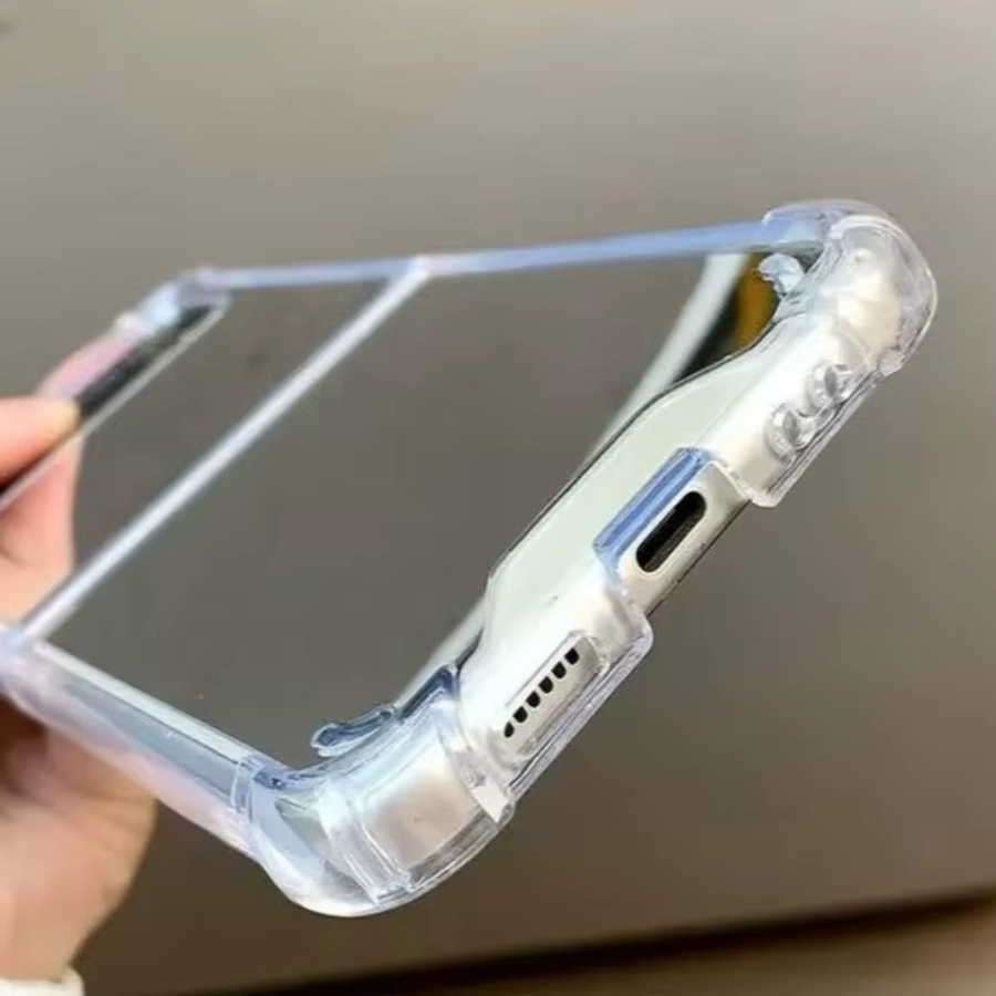 Luxus Slim Make-Up Spiegel Schutzhülle als harte Telefon Case für Samsung Galaxy Z Flip 3 4 5 6 7 FE 5G in Gold - Bild 3