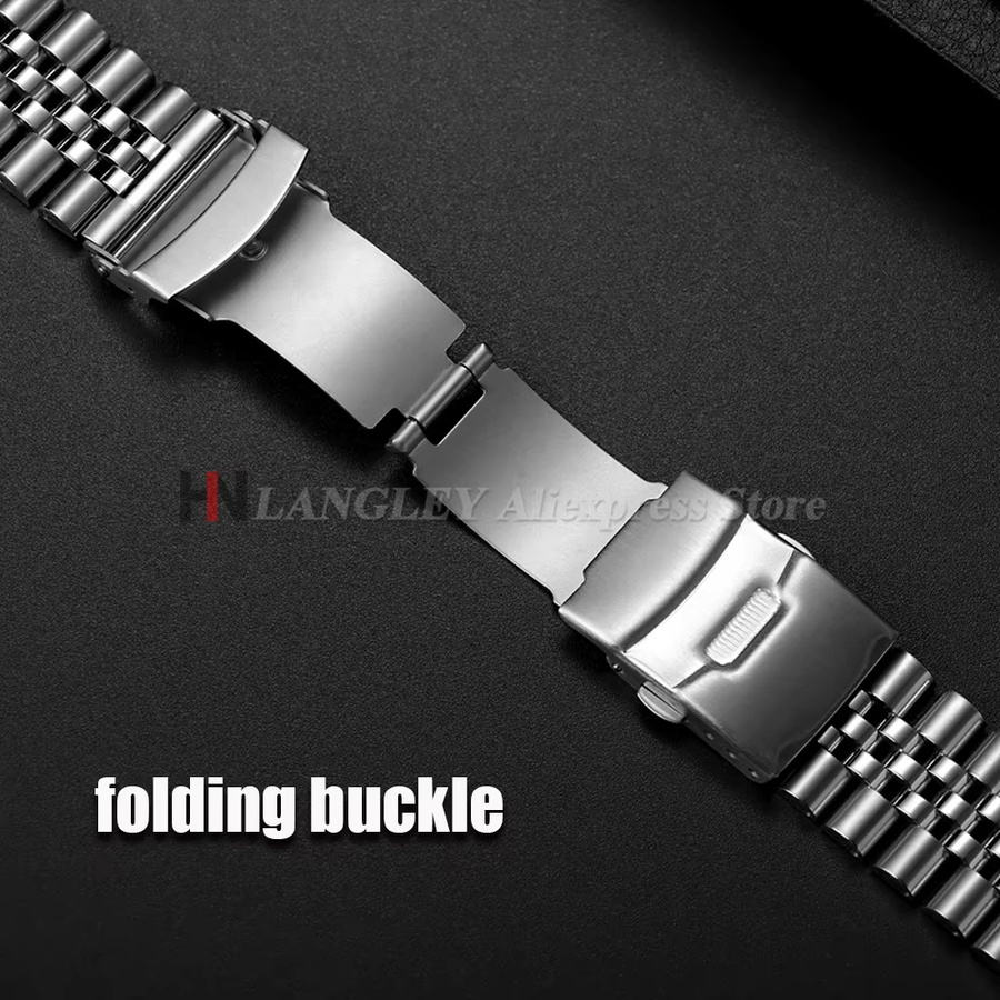 langley Uhrenarmband Edelstahl, Jubilee-Metallarmband, Silber, Unisex - Bild 3