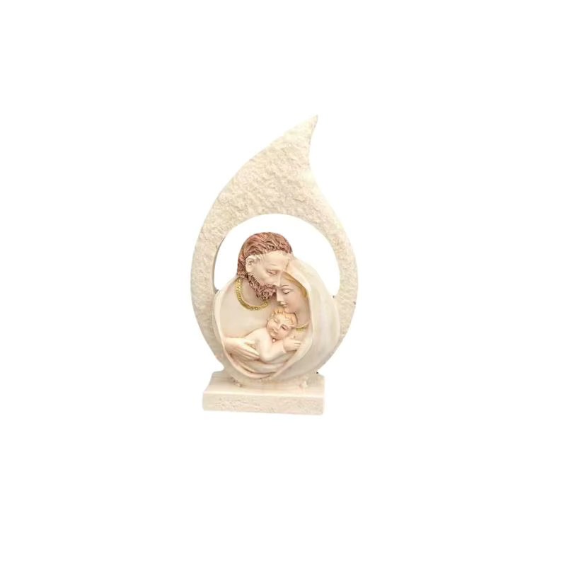 Eelhoe Heilige Familie Harzfigur mit Heiligem Herz als religiöse Krippenstatue - Bild 5