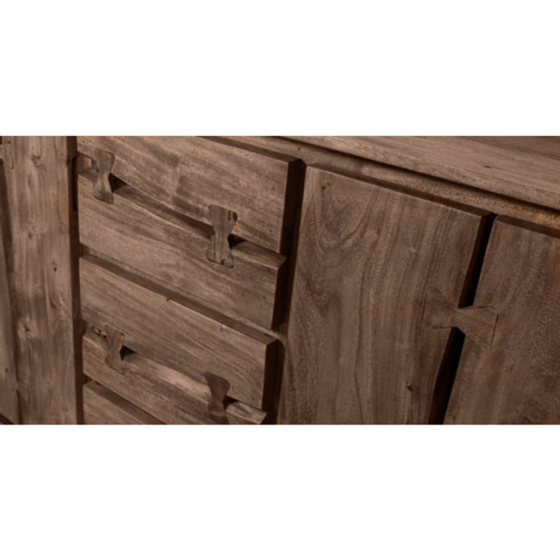 SIT Sideboard NATURAL EDGE in natur/schwarz aus Akazienholz und Metall, B/T/H: 140 x 40 x 90 cm - Bild 3