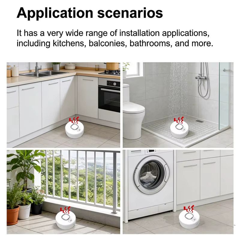 Tuya WiFi Wasserleck-Sensor Smart Home Flutdetektor mit APP-Fernalarm und Soundalarm in Weiß - Bild 3