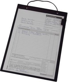 Eichner Auftragstasche Basic DIN A4 mit Klettverschluss, blau und schwarz, 10 Stück - Bild 1