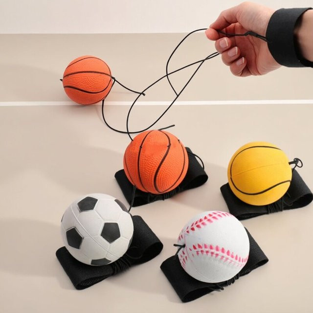 soulbao Handgelenk-Rücklaufball, Gummi-Sportball, mit Riemenschnur - Bild 1
