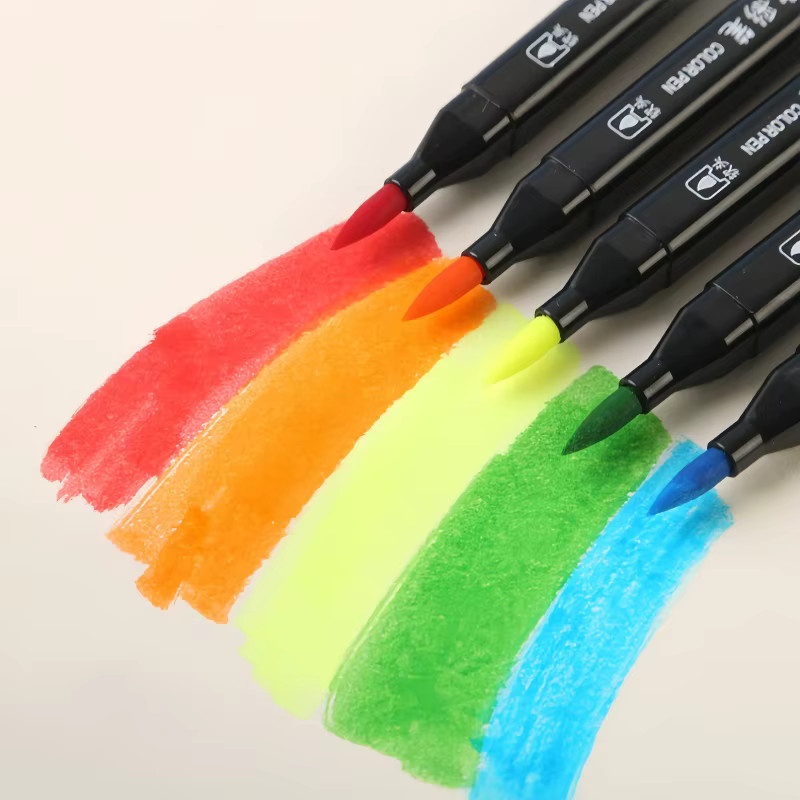 Twin-Aquarellstift-Set mit zwei Spitzen, waschbare Marker in Multicolour für Kinder zum Zeichnen und für den Schulkunstbedarf - Bild 5