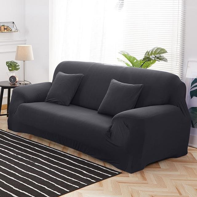 YZFZP Wasserdichter Stretch-Sofabezug für 1-Sitzer, elastischer Möbelschutz aus Polyester in Schwarz - Bild 1
