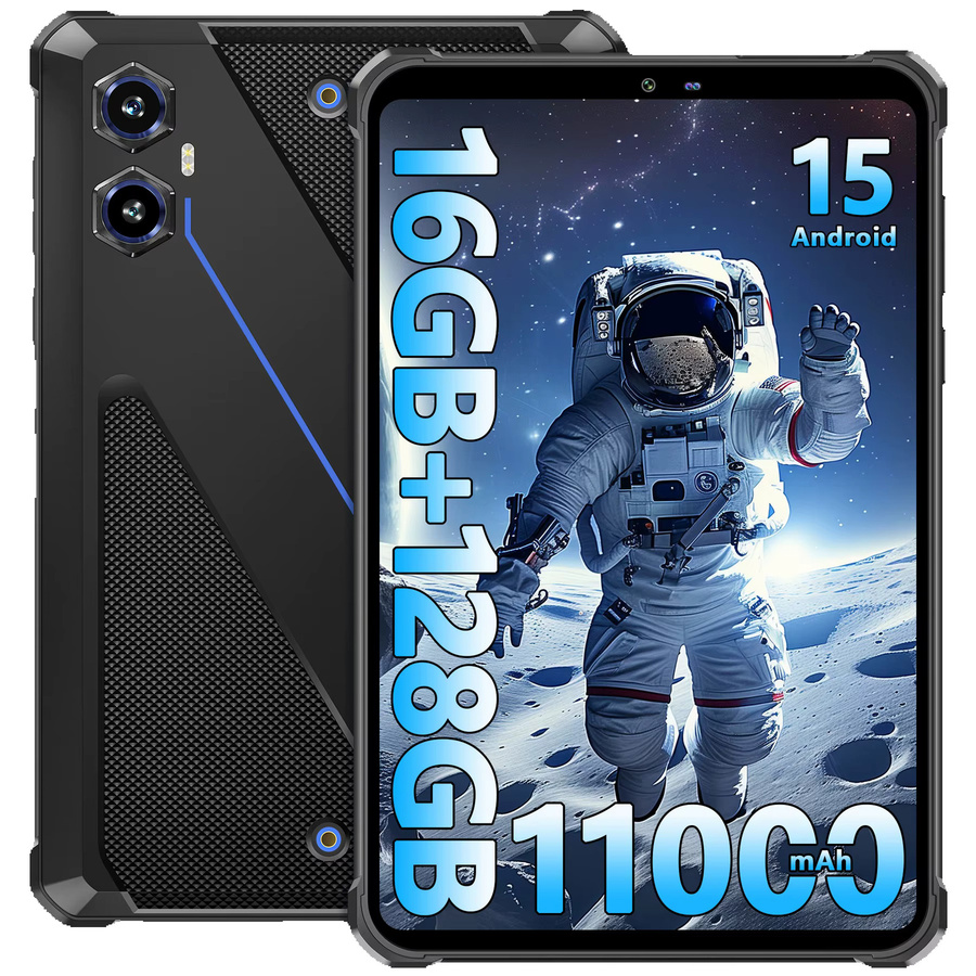 OUKITEL RT3 Plus Robustes Android 15 Tablet mit 8 Zoll HD-Display, 16GB RAM, 128GB Speicher, Wasserdicht, Blue/Black - Bild 8