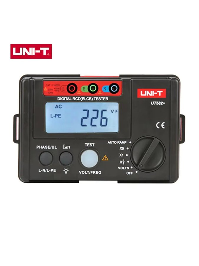 UNI-T UT582+ Digitaler RCD ELCB Tester mit AUTO RAMP Funktion und Fehlbedienungssummer in Schwarz - Bild 7
