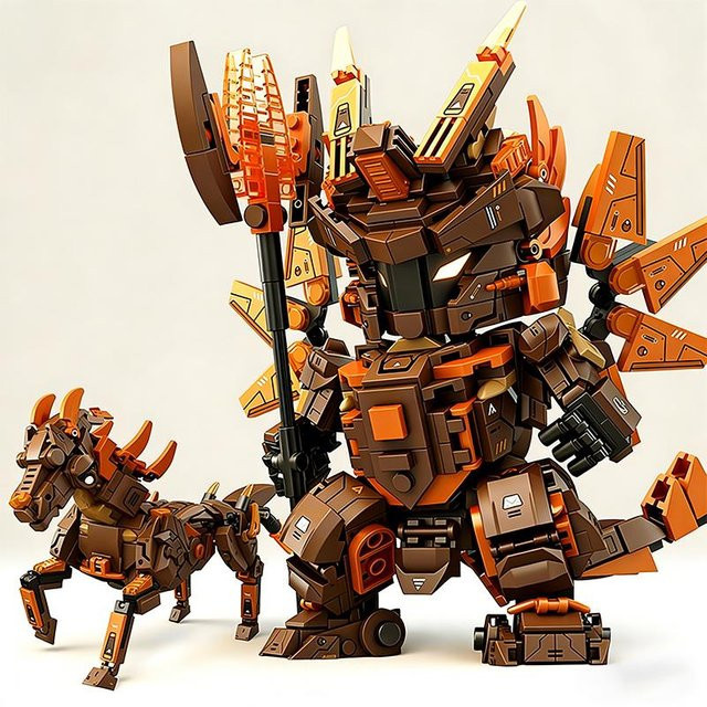 2-in-1 Transformierbarer Roboter Bausteine, Mecha Krieger Pferd Tier, ab 6 Jahren - Bild 1