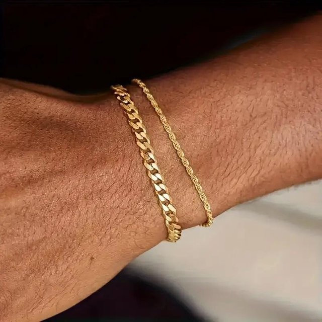 YJSTY Armband, Edelstahl, Gold, Herren - Bild 1