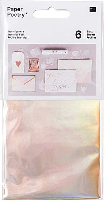 Rico Design Paper Poetry Transferfolie Irisierend 9 x 15 cm, 6 Blatt - Bild 1