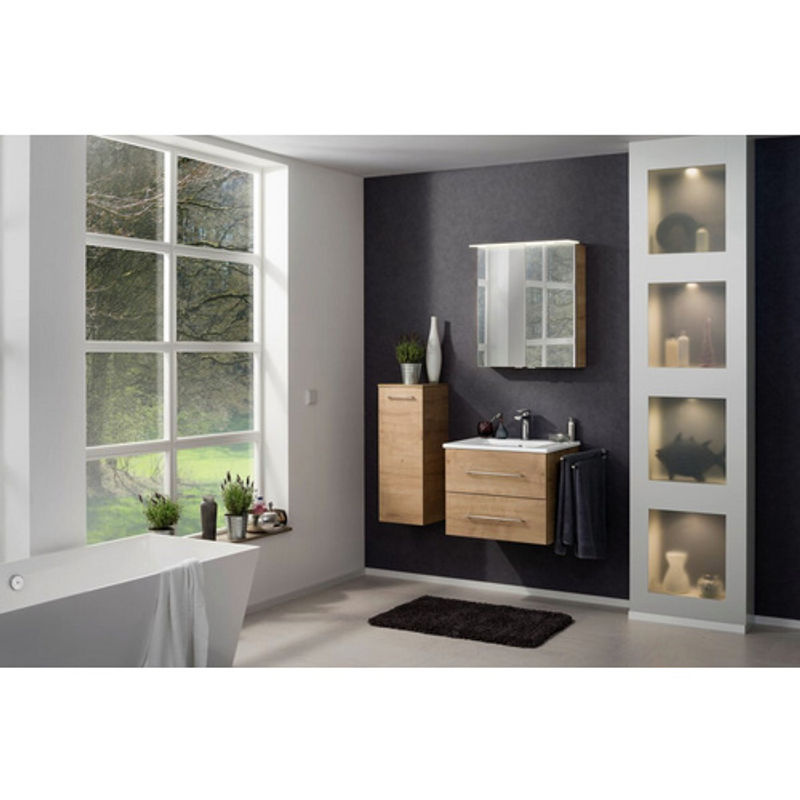 Fackelmann Spiegelschrank b.perfekt in Eiche, Grau/Braun, B/H/T: 60 x 69 x 23,1 cm - Bild 4