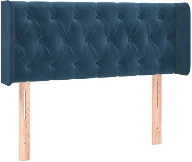 vidaXL LED Kopfteil aus Samt in Dunkelblau mit USB-Ladeport und integrierter Beleuchtung, B: 93 cm, T: 16 cm, H: 78-88 cm - Bild 1
