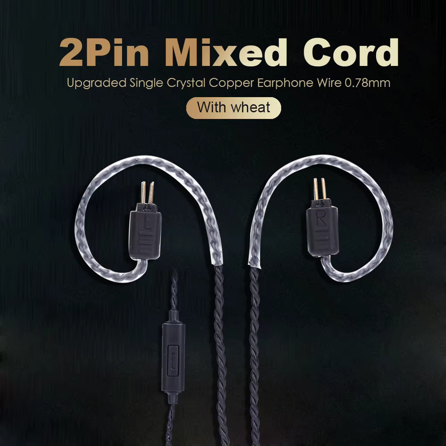 VODOOL 2-Pin Kopfhörerkabel mit Mikrofon und 3,5 mm Klinkenstecker aus Einkristall-Kupfer, Länge: 1,2 m, kompatibel mit Weston 1964 UE3X UE18 W4R - Bild 2