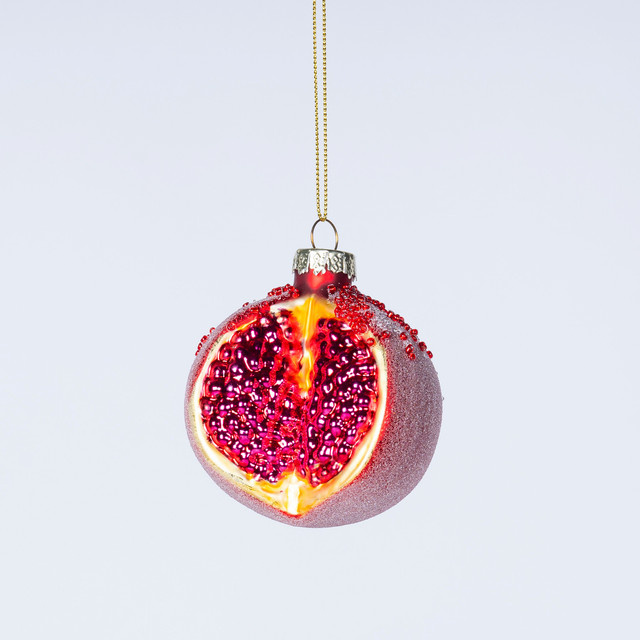 Blume2000 Deko Hänger Granatapfel aus Glas in Rot und Transparent - Bild 1