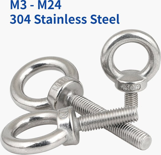 Edelstahl Ringschraube Hebeöse in Silber für Kabel und Seile, verschiedene Größen M3 bis M24 - Bild 1