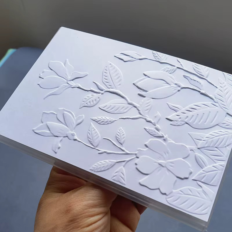 3D-Reliefordner mit Blumendekor in Weiß aus Kunststoff - Bild 4